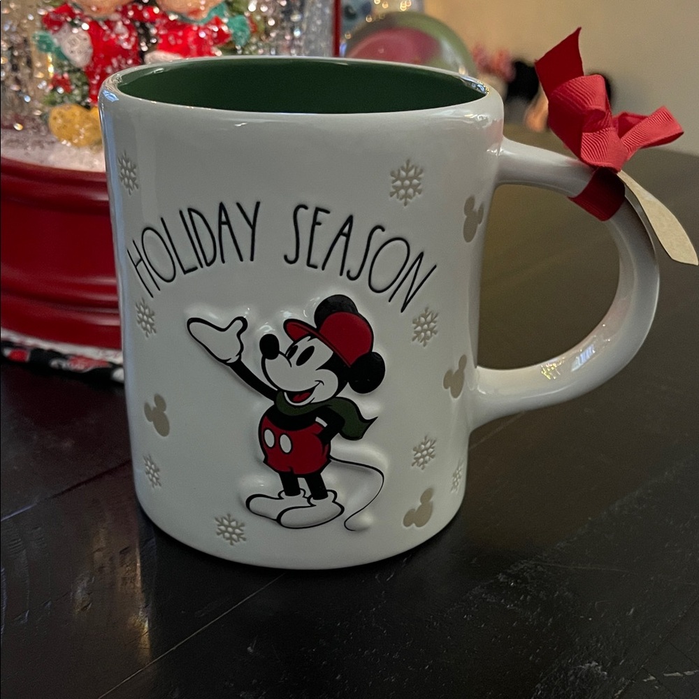 Disney Holiday Mug with Red and Green Accents